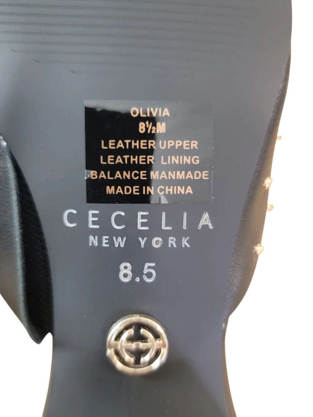 Cecelia New York Black Micro Studded Slide Sandals Size 8.5